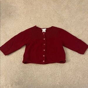 Jacadi Cherry Red Knit Cardigan